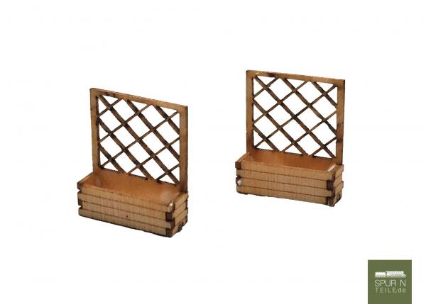 Anlagen-Architekt - 3952 - 2 Pflanzkübel mit Rankgitter (Bausatz) - ehemals Micro Welten 01-63